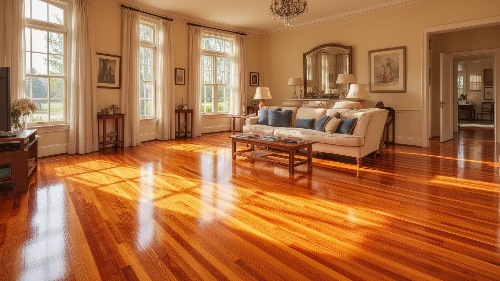 Baltimore hardwood floor refinishing — beautifully restored hardwood floors in a Baltimore home
