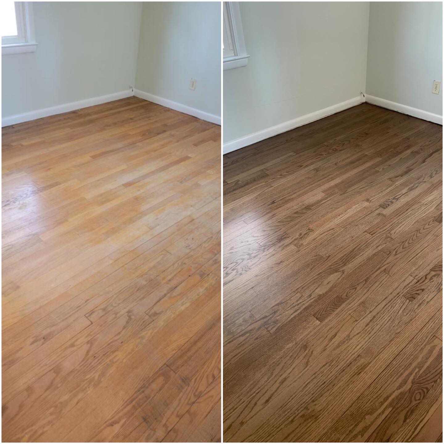 Completed hardwood flooring project