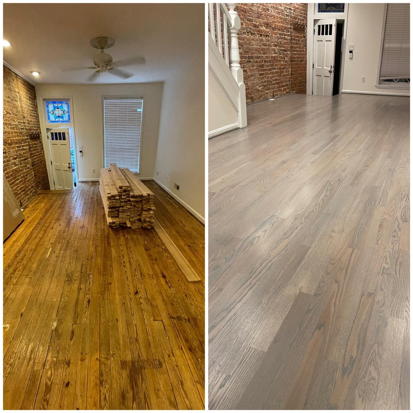 Herringbone pattern installation