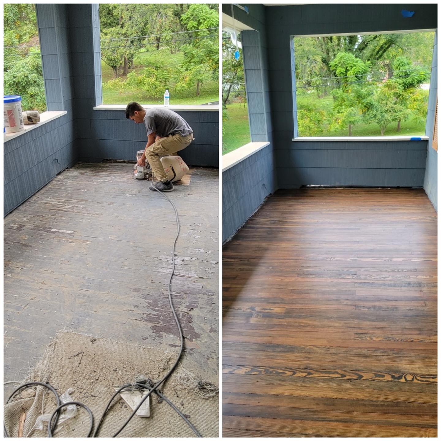 Hardwood floor repair and board replacement